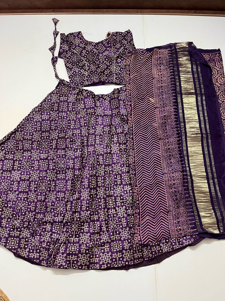 Purple Lehenga With Blouse N Dupata