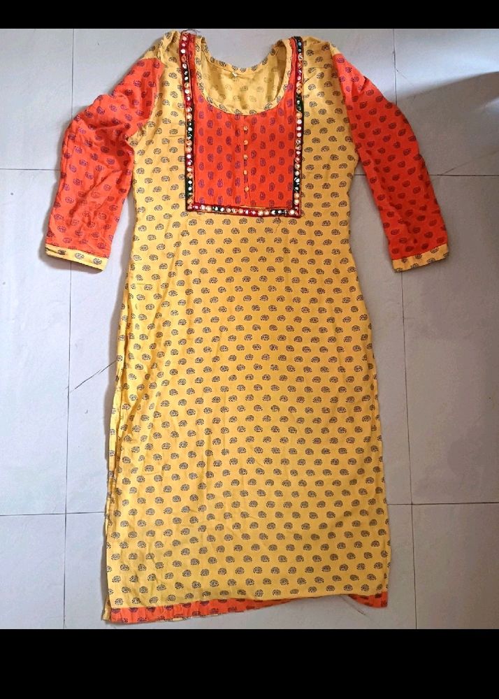 Yellow Color Kurti 💛