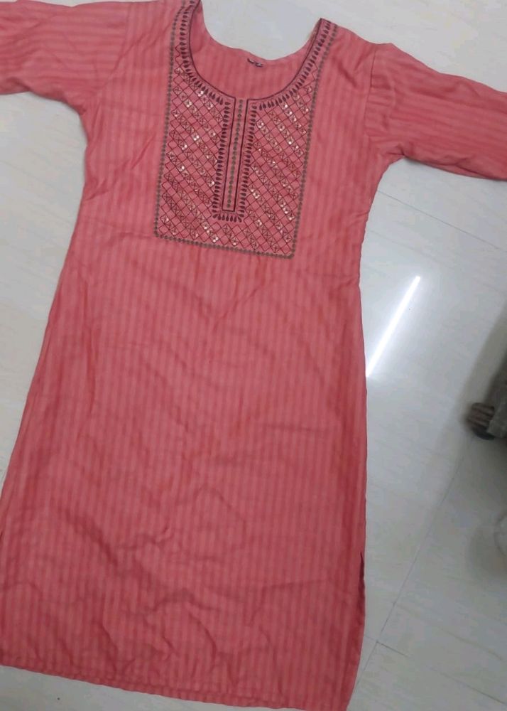 Coral Red Kurta