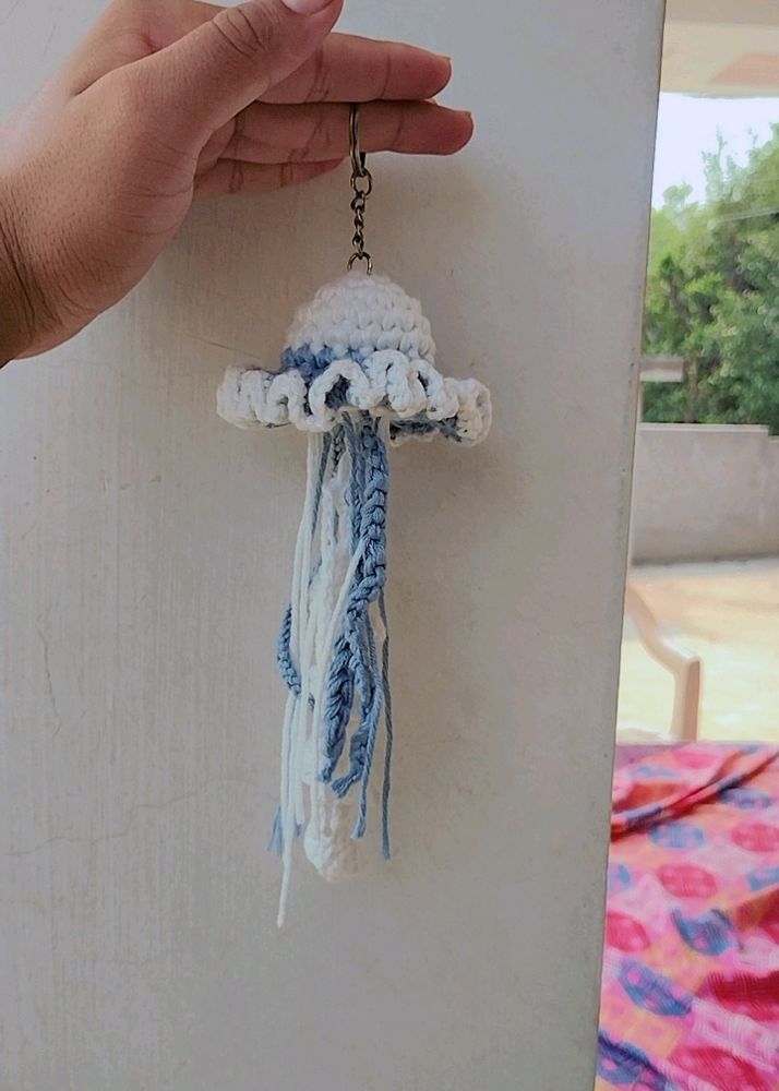 Handmade Crochet Jellyfish Keychain