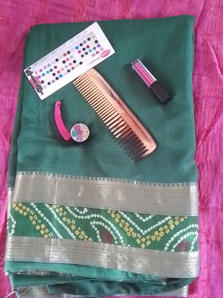 Bandhej Saree With Blouse Piece