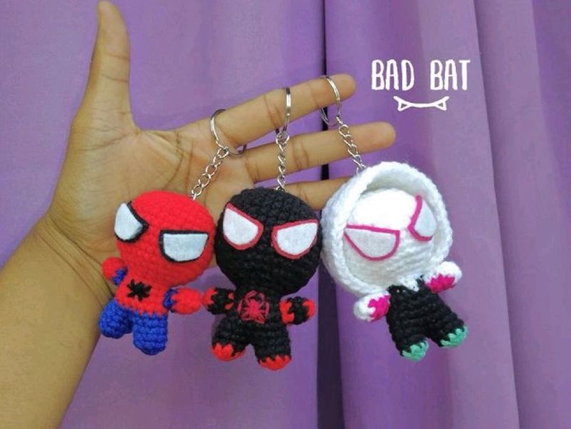 Crochet Spiderman Keychain!!