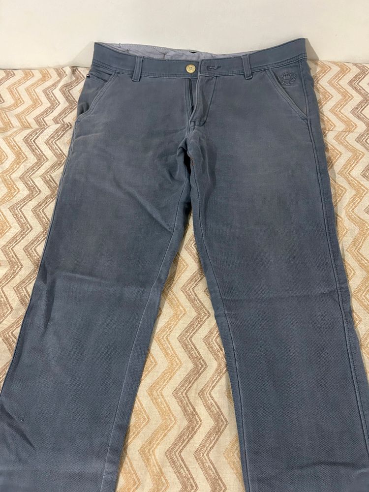 Louis Philippe Baggy Jeans Blue Colour