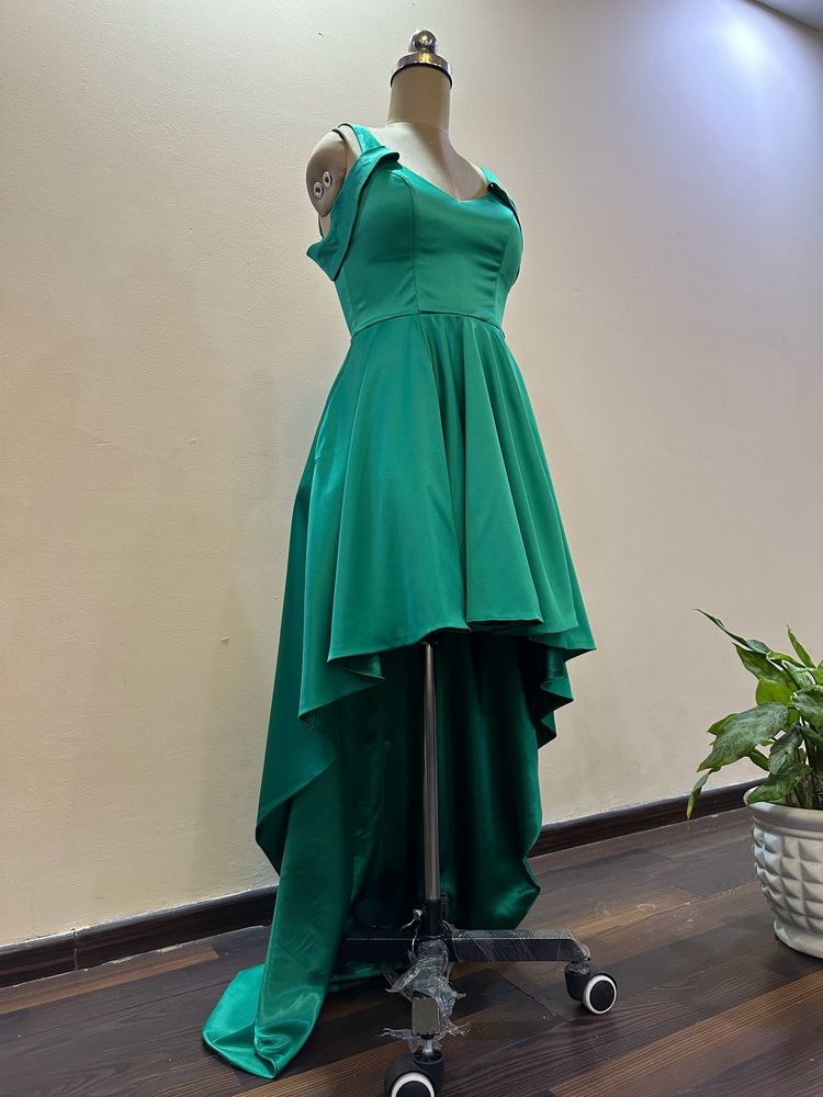 Green High Low Dress (Bust :32-34)