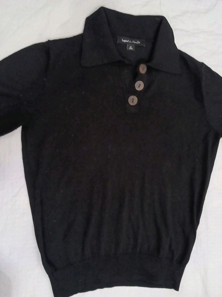 Collar Black Tshirt