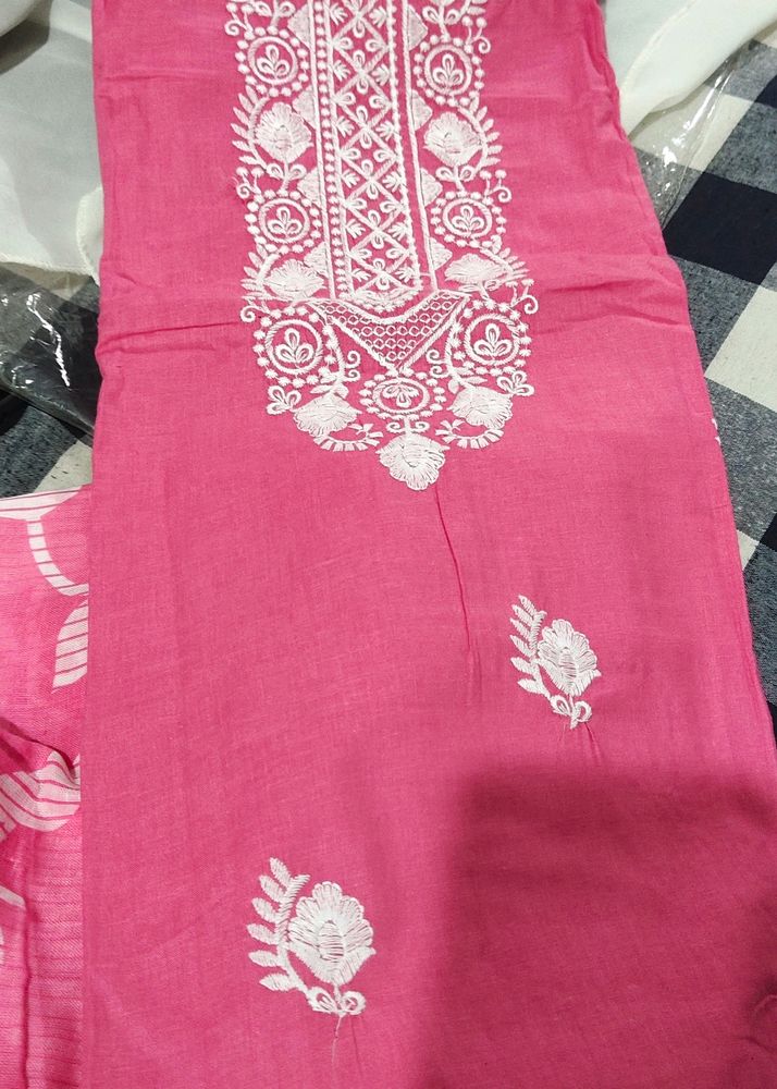 Lucknowi Embroidery Dress Material