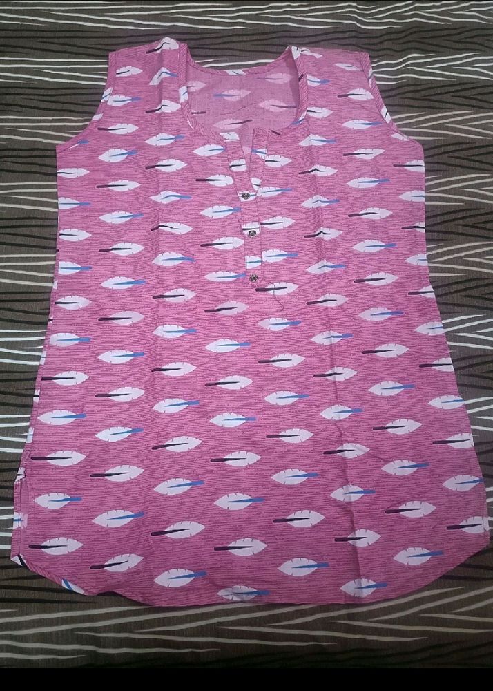 New Without Tag Pink Tunic Kurti In L Size