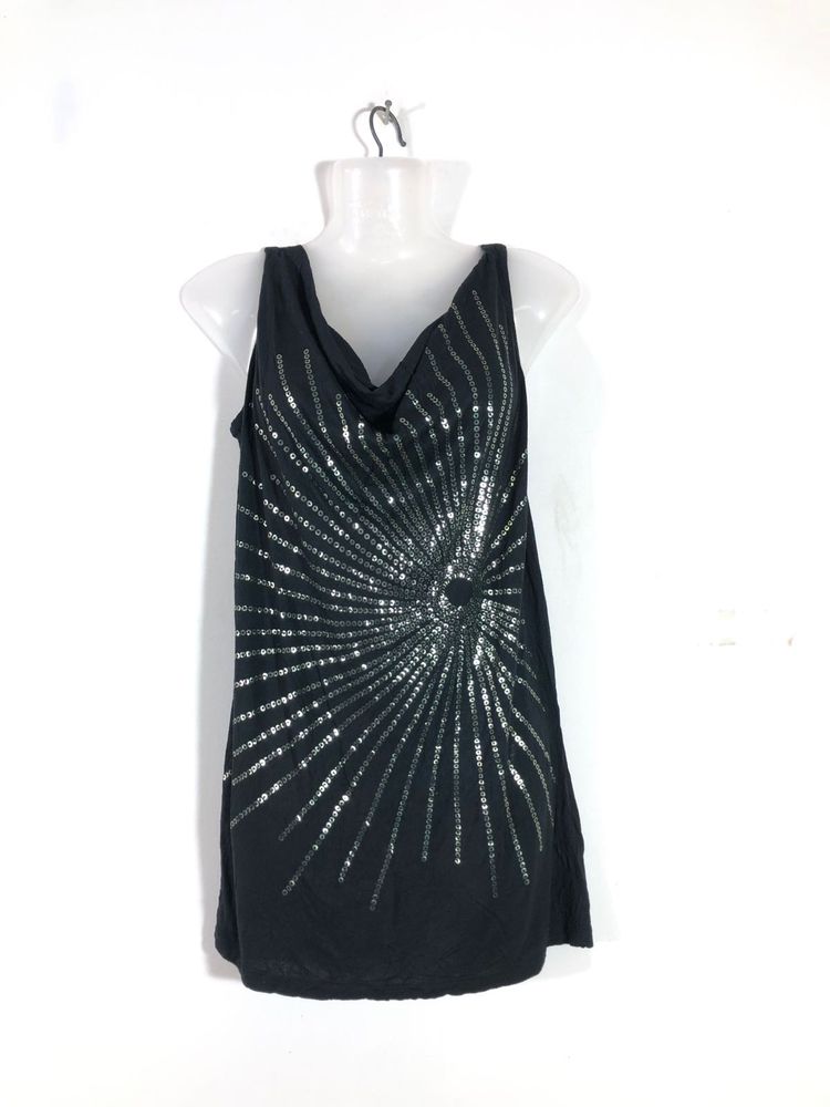 Black Printed A-Line Top(Women’s)