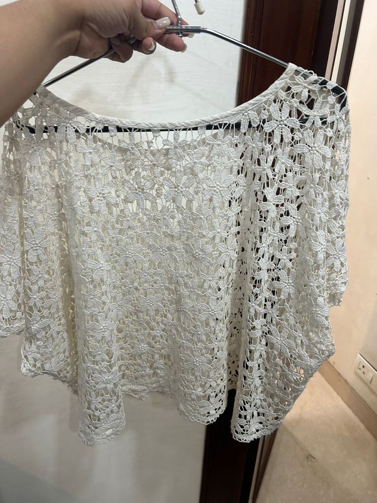 Crochet Top Half Sleeves - Plus Size - Not Worn