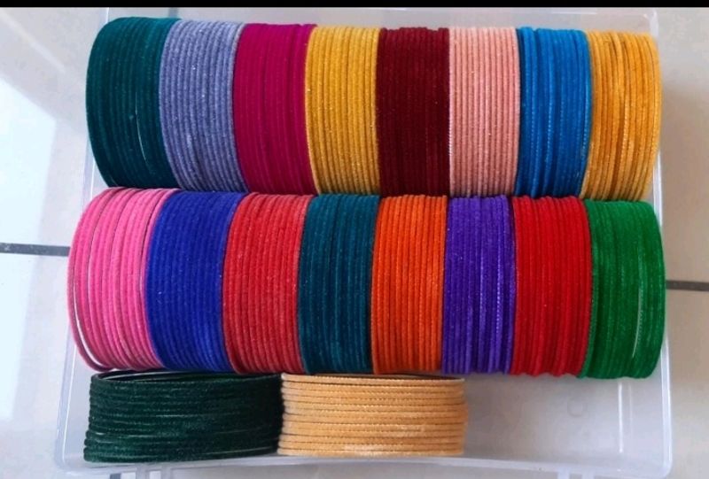 Velvet Bangles Combo Set Of 12