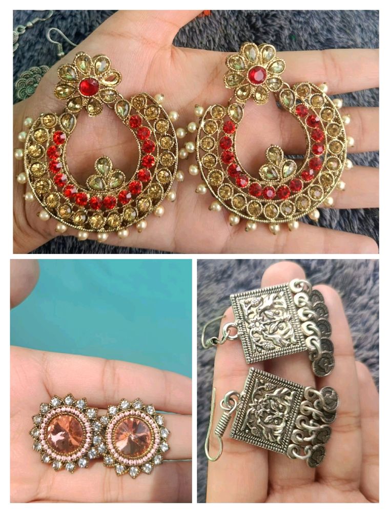 Jhumka/Earrings In (Combo Set Of 3)