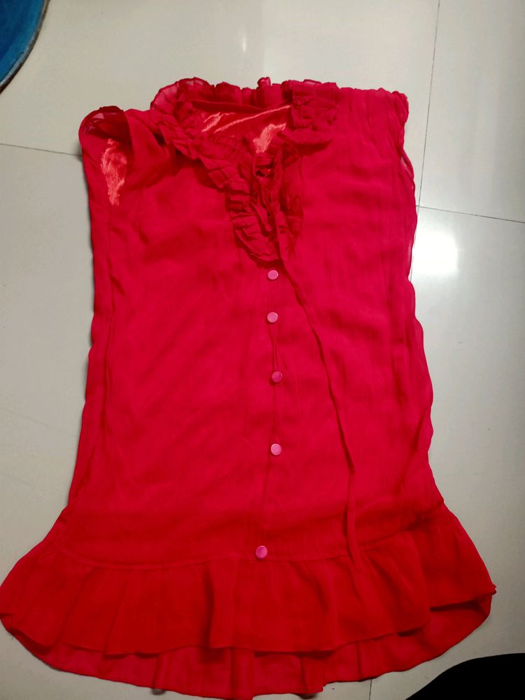 Red Coloured Tshirt With Astar Inside