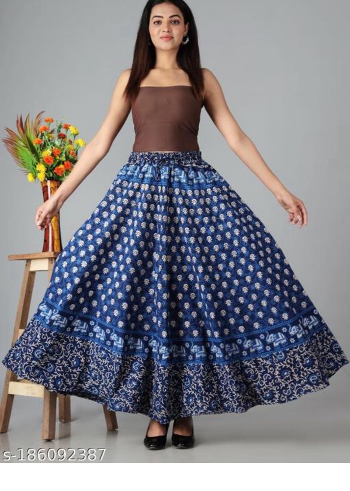 Blue Ethnic Long Skirt