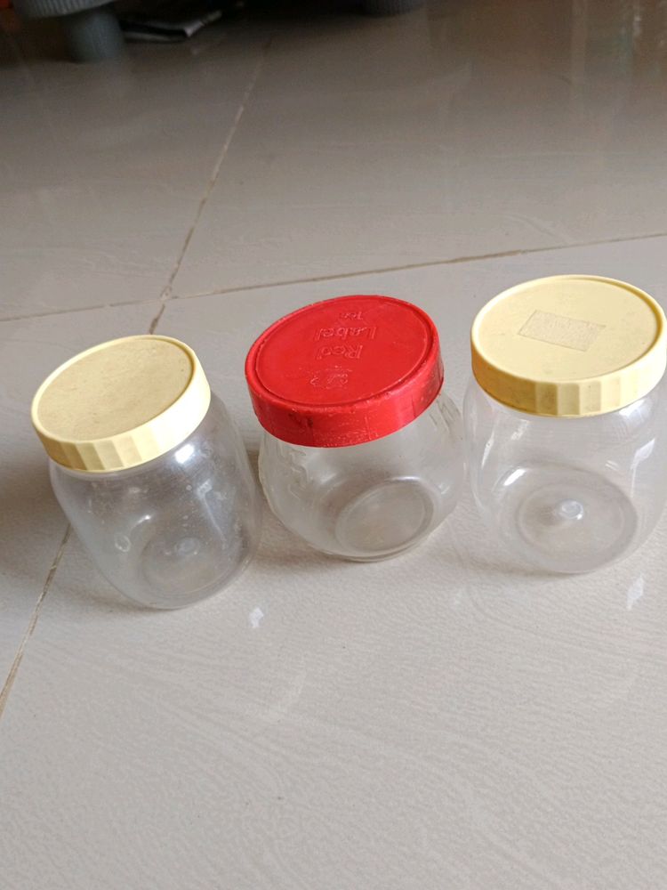 Set Of Three Transparent Kitchen Boxes