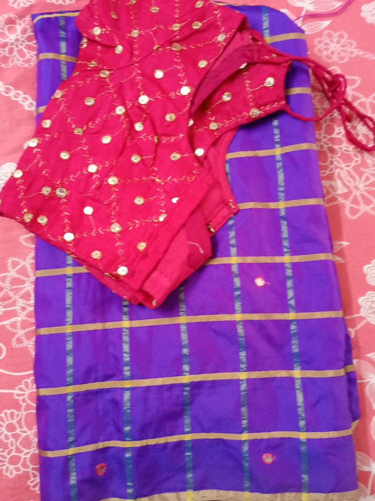 Purple Color Saree