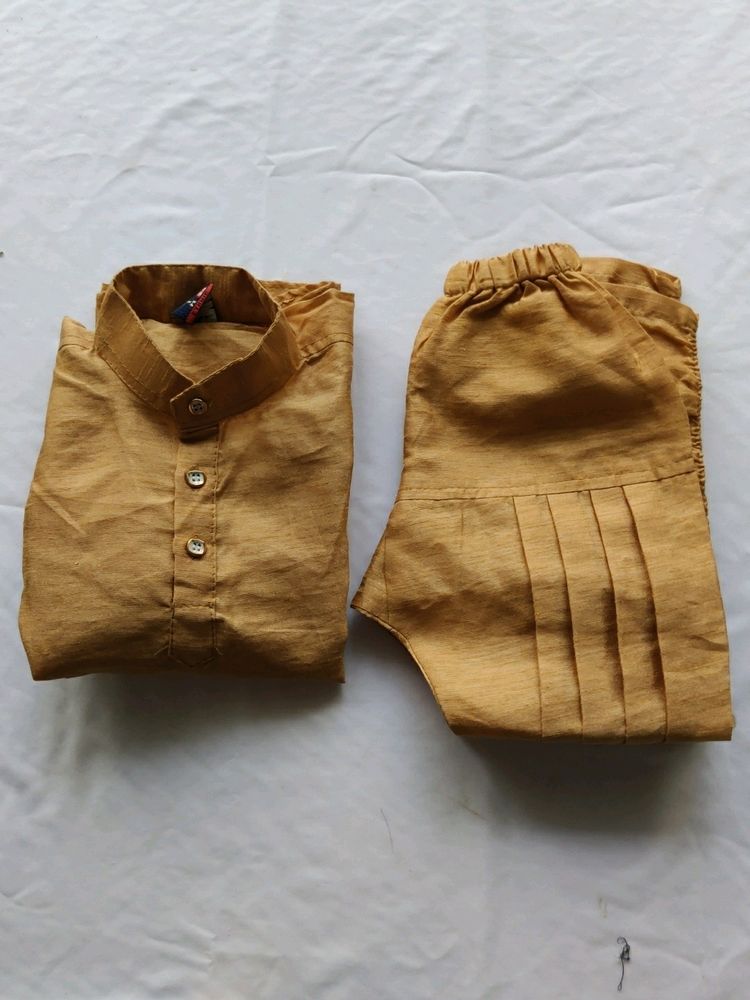 Nude Ethnic Kurta Set (Boys)