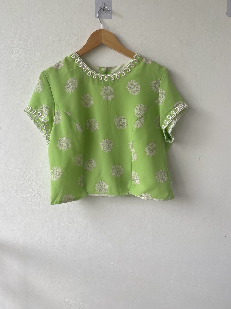 Lemon Green Chiffon Top