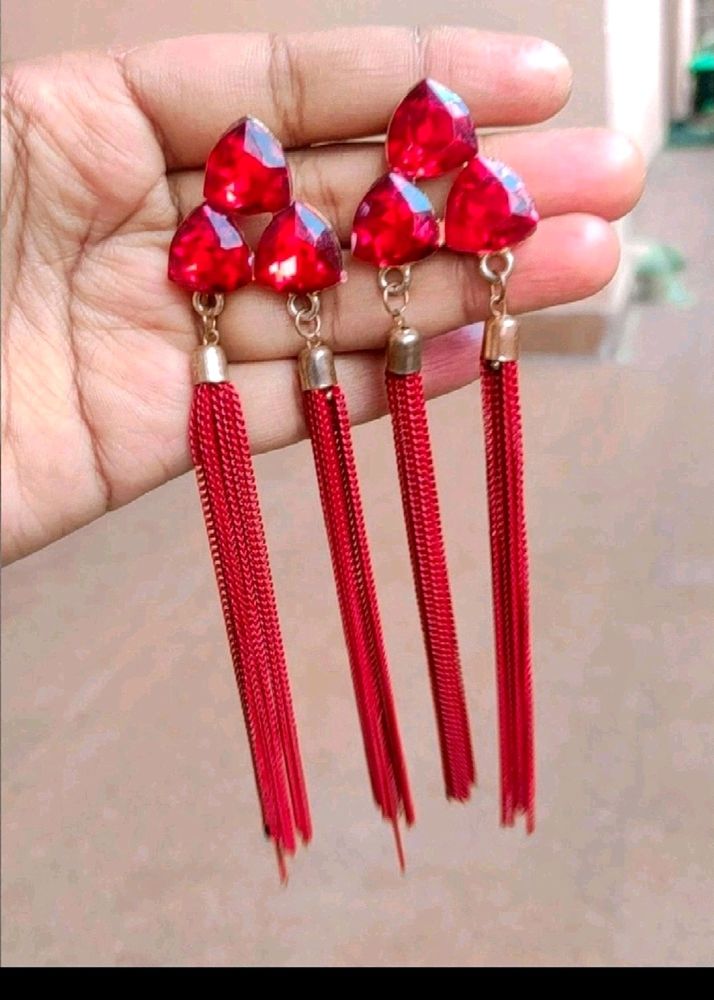 Red Designer Earring