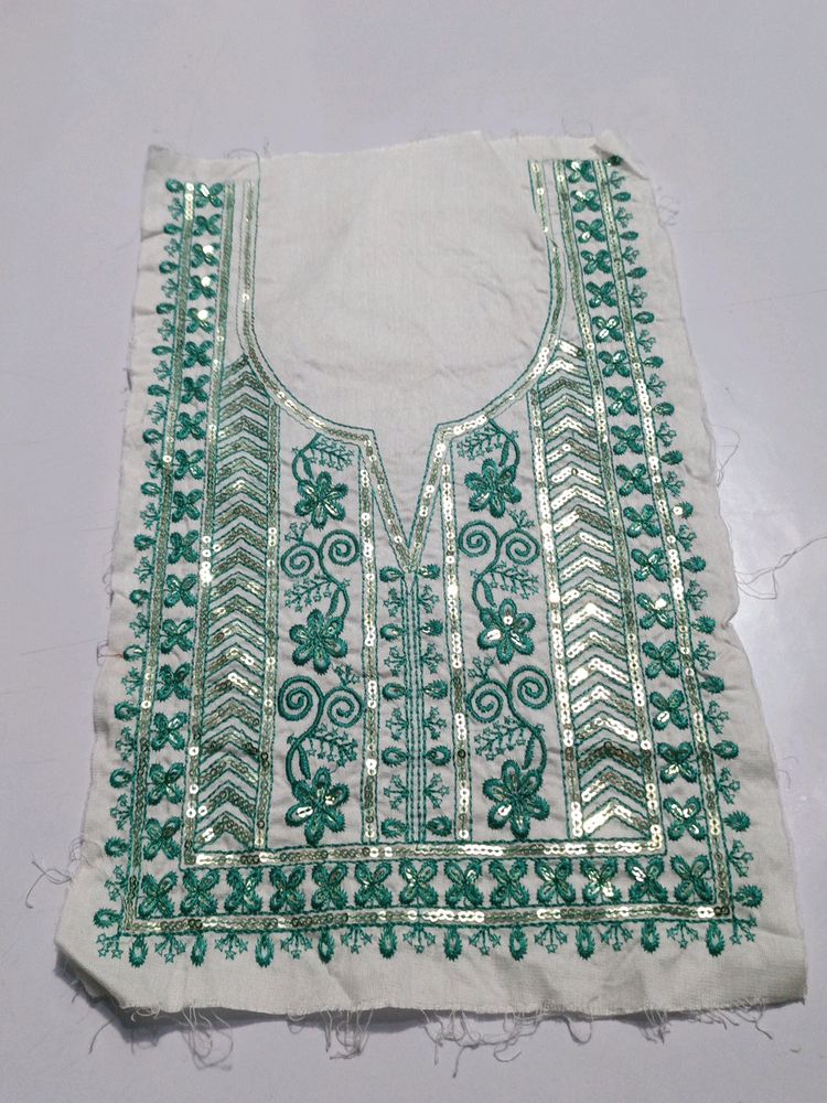 Neck Embroidery Patch White Rama Green New