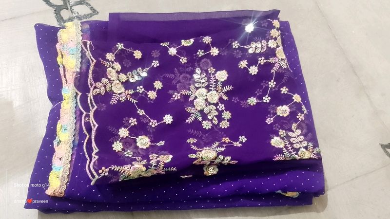 New Saree Purple Color