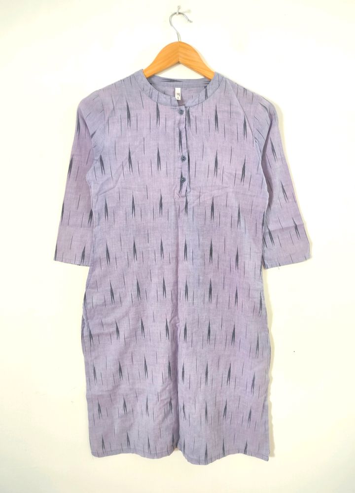 Lavender With Black Print Kurtas (Women's)