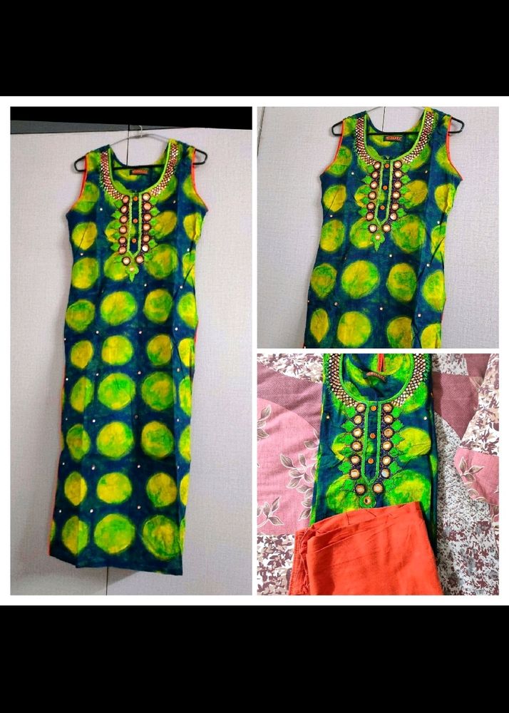 New Festive Cotton Kurti Sets With Legging