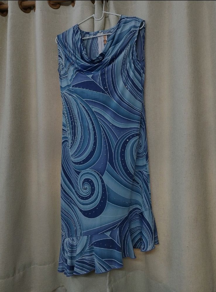 Blue Swirl Bodycon Mini Dress