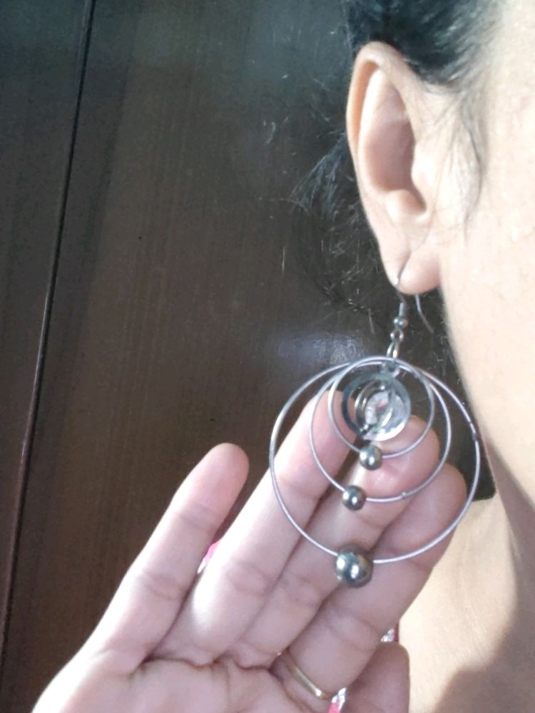 Black Metal Multi Hooped Earrings