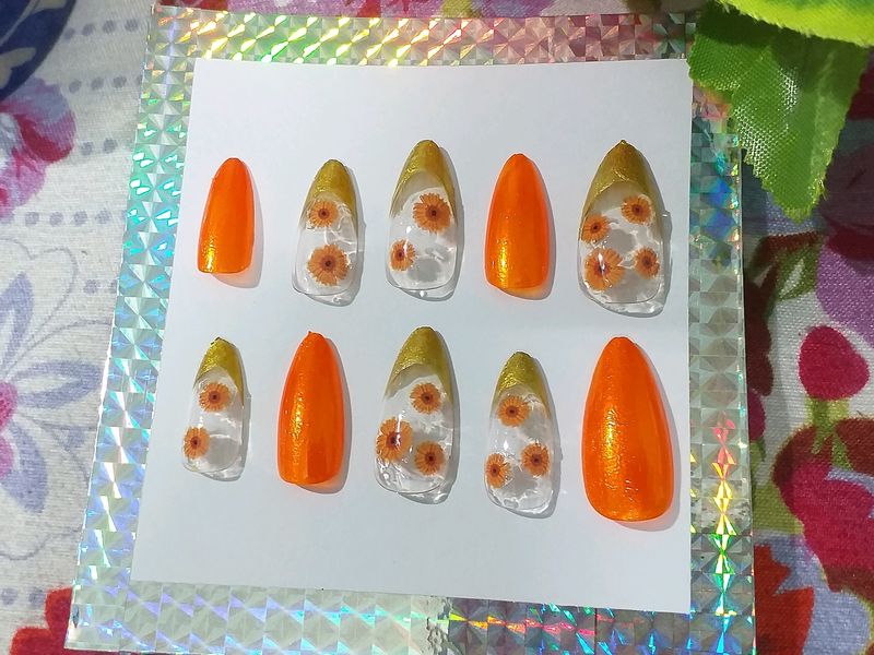 Press On Nails(Orange Mocktail)