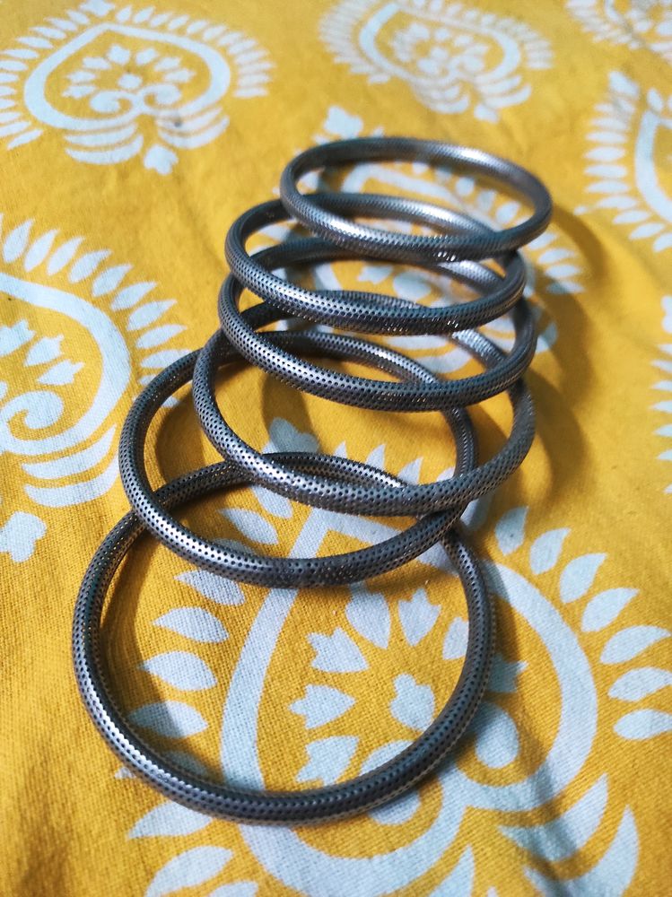 Quirky Statement German Silver Bangles Set