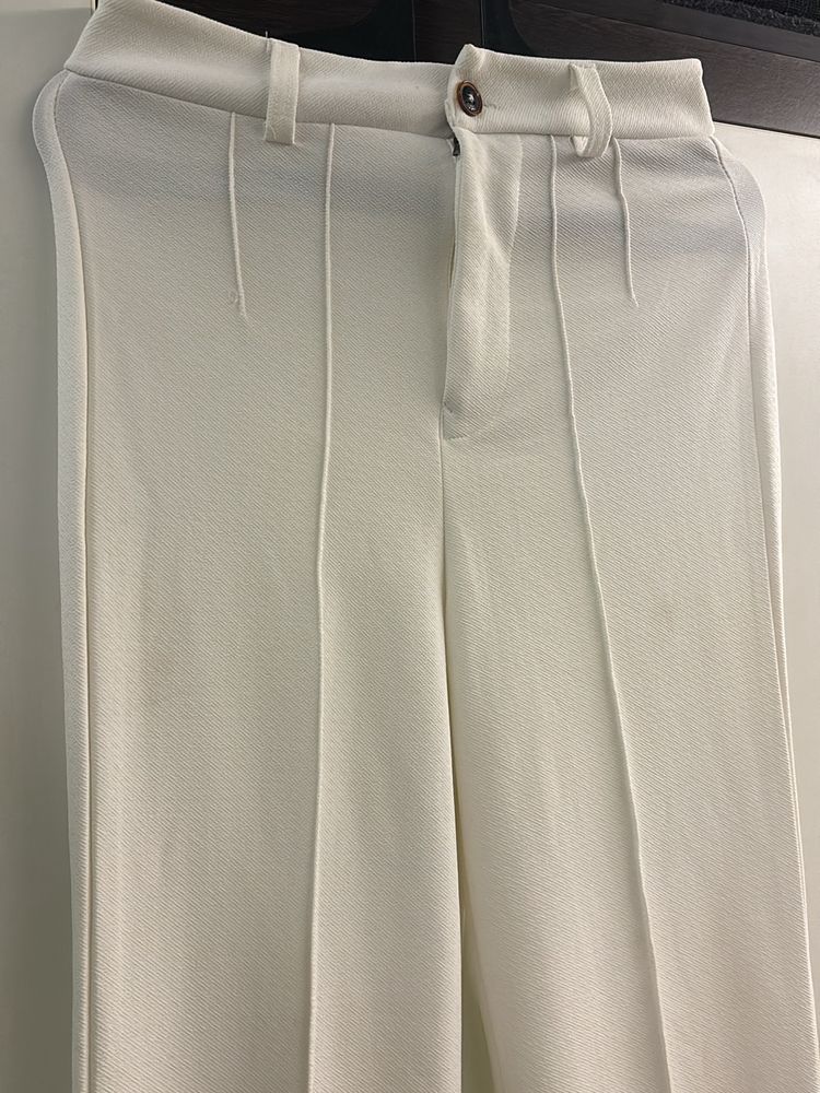 White Office And Casual Wear Trouser