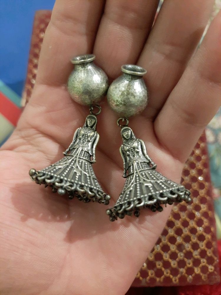 German Silver Antique Panihari earrings