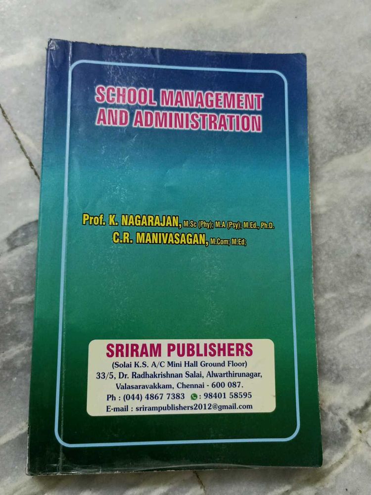 B. Ed Book School Management And Administration