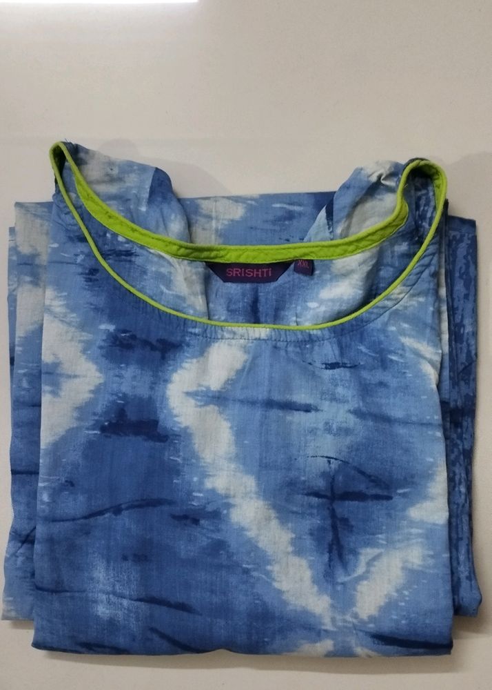 Blue Cotton Kurti