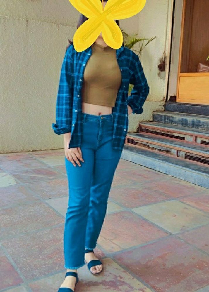 Olive Green Crop Top Only Rs.299