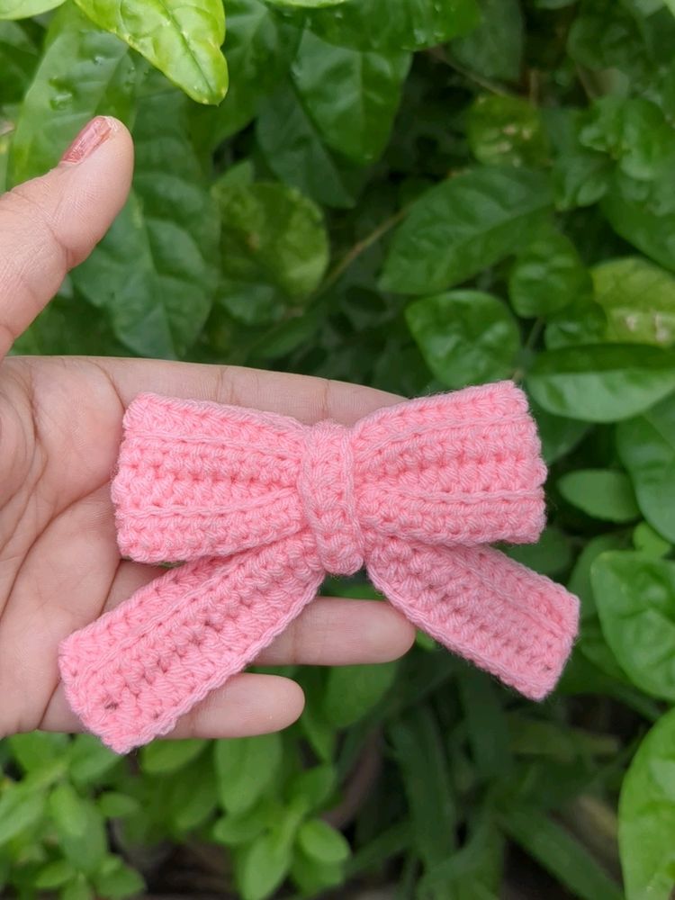 Crochet Bow Hairclip🎀🩷