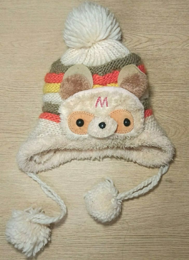 Kids Cap For Winter Warm Hat Flap Knit