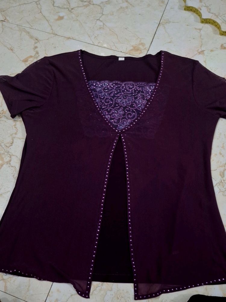 Beautiful Top With Glitter Stone