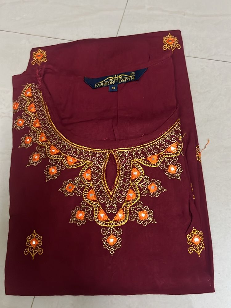 Viscose Rayon Embroidery Traditional Kurta