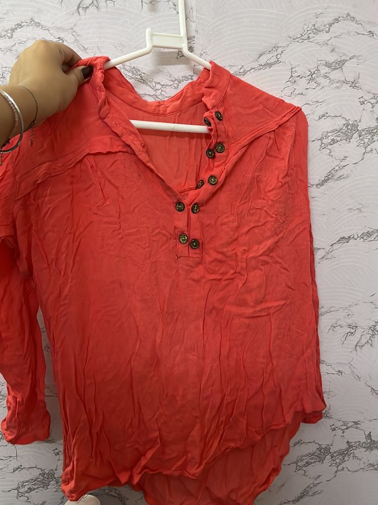 Coral Colour short Kurta