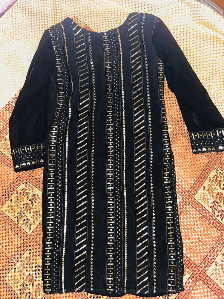 Black Sequence Kurta