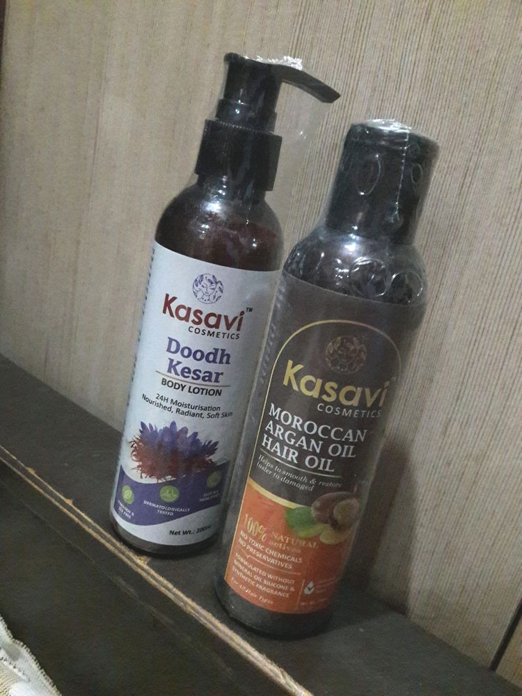 Doodhk Kesar Bodylotion &argan Hair Oil