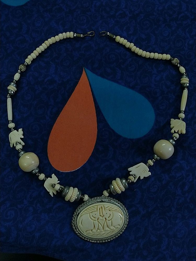 Statement Faux Ivory Necklace