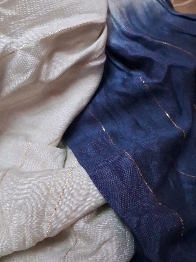 Navy Blue And White Mixed Dupatta