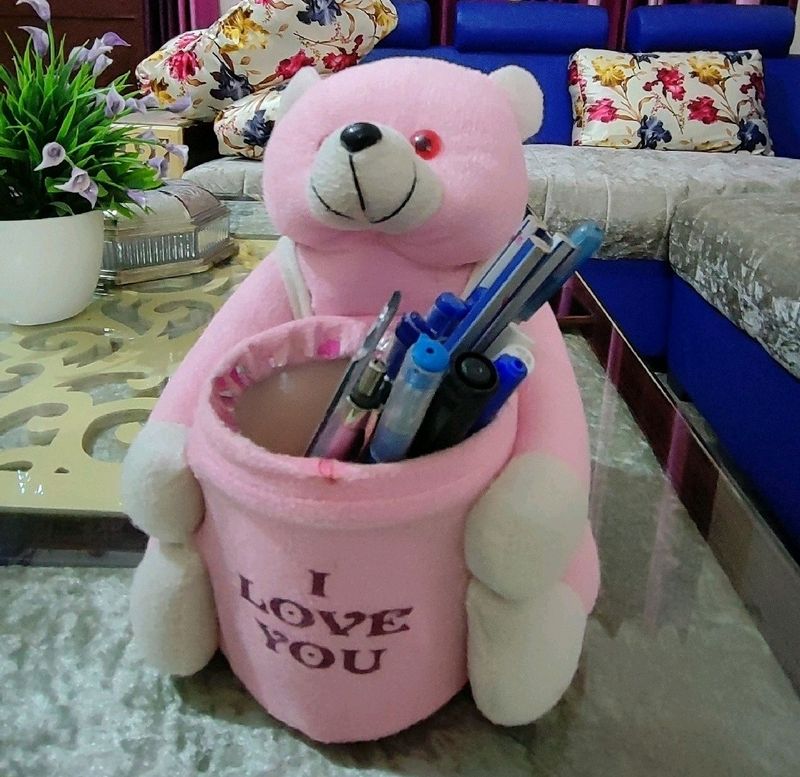 Teddy Bear With Pen Holder