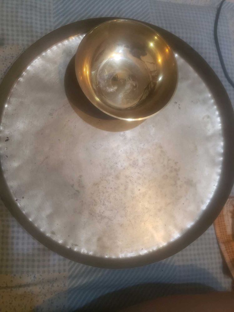 Brass Thali And Bowl