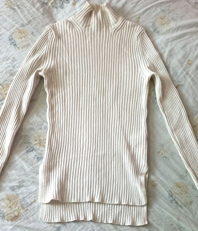 White High Neck Sweater