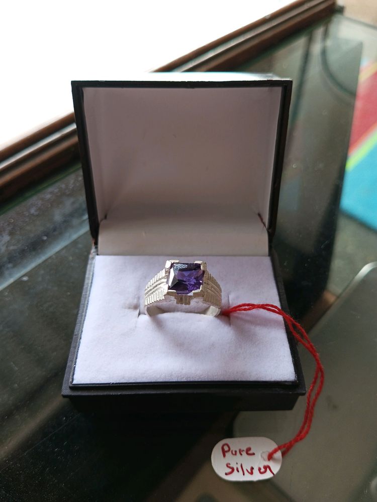 Purple💜 Daimond Ring💍 Pure Silver ✔