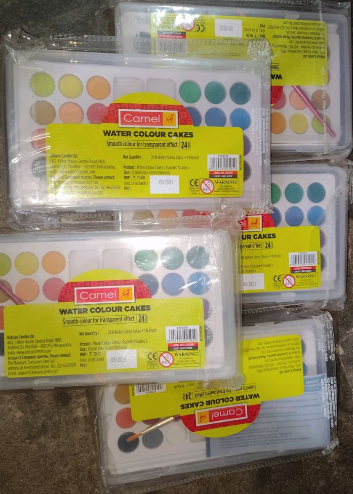 Camlin Water Colour Cakes 24 Shades ( Pack Of 5 )