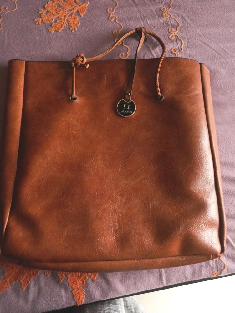 Pure Leather Branded  Shopping/Office Shoulder Bag